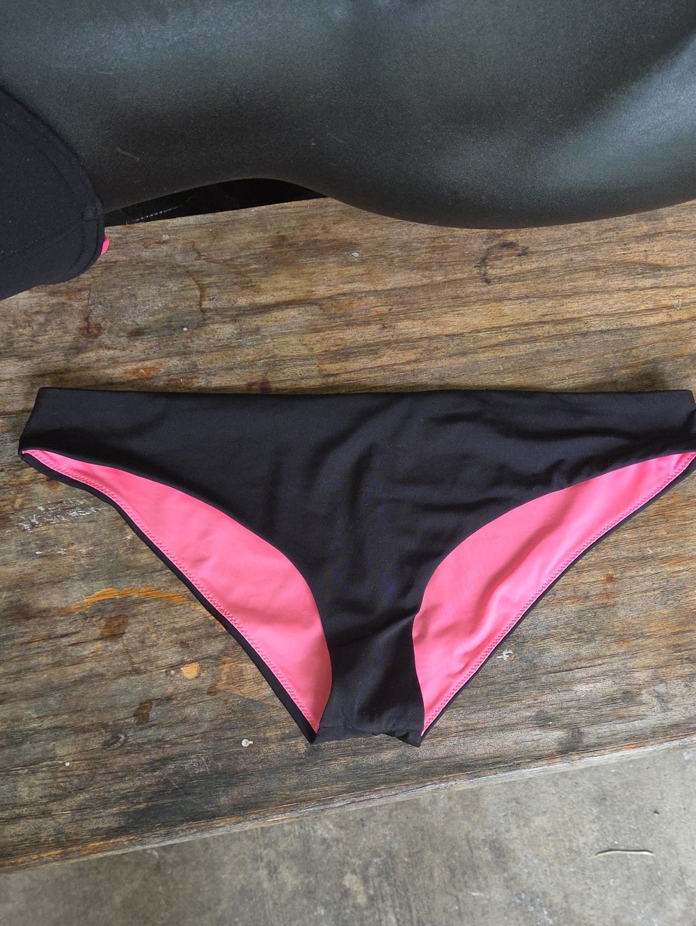 Victoria's Secret,Black Bikini Bottoms with Pink Lining